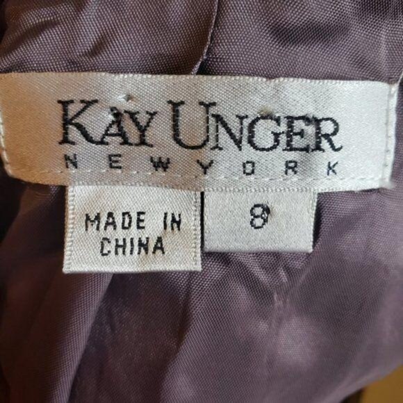 Kay Unger New York Silk Blazer jacket Size 8 Mauve lavender purple shiney sheen - Picture 4 of 12